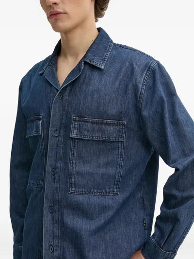 双口袋牛仔衬衫