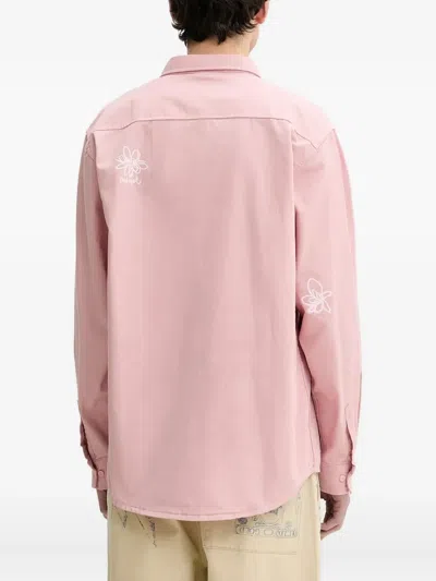 Desigual Flower-embroidered Shirt In Pink