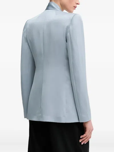 Sandro Ferrone Tie-front Flap-pocket Blazer In Gray