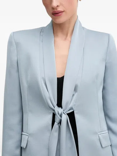 Sandro Ferrone Tie-front Flap-pocket Blazer In Gray