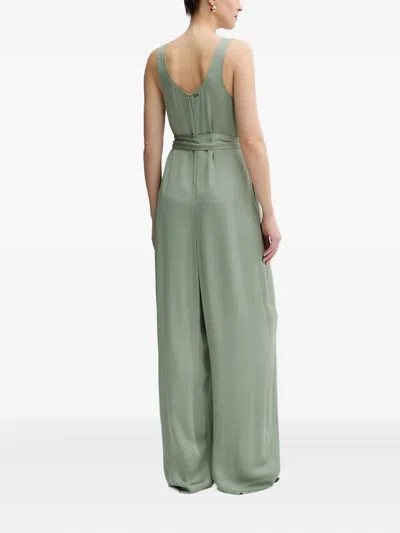 Armani Exchange Self-tie Jumpsuit In Green