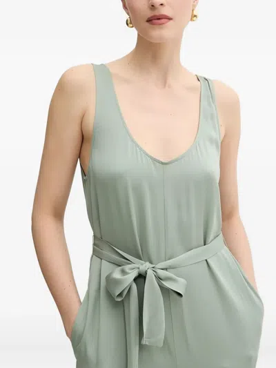 Armani Exchange Self-tie Jumpsuit In Green
