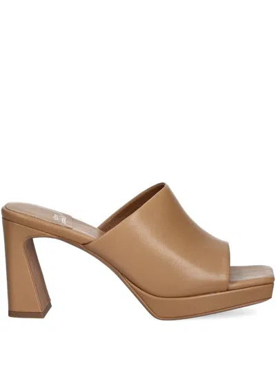 Jeffrey Campbell Square-toe Block-heel Sandals In Brown