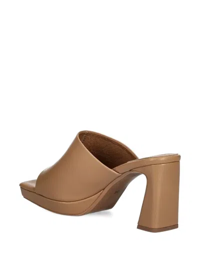 Jeffrey Campbell Square-toe Block-heel Sandals In Brown