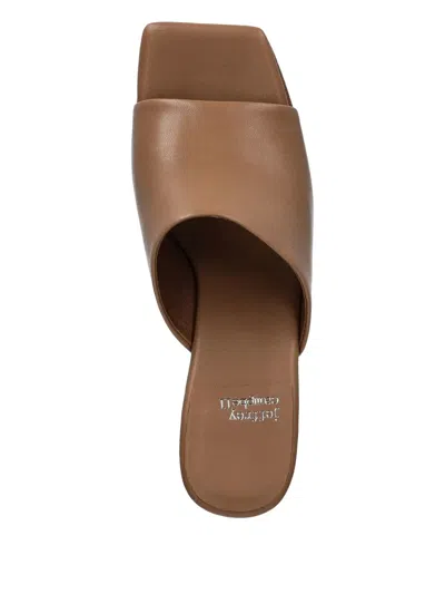 Jeffrey Campbell Square-toe Block-heel Sandals In Brown
