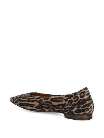 Billi Bi Pointed-toe Leopard-print Ballet Flats In Brown