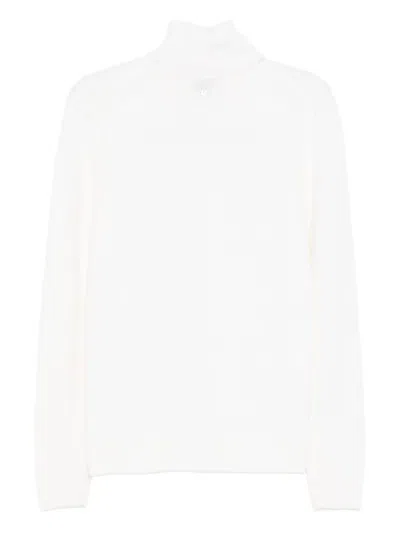 Dondup White High Neck Pullover In Multi