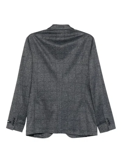 Karl Lagerfeld Textured Two-button Jacket In Gray