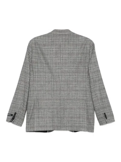 Karl Lagerfeld Checked Two-button Jacket In Gray