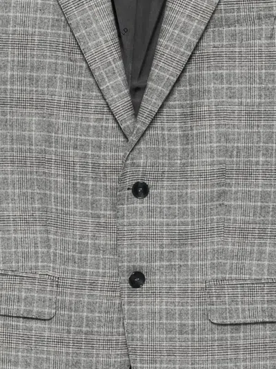 Karl Lagerfeld Checked Two-button Jacket In Gray