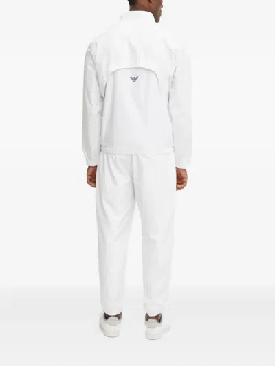 Ea7 Logo-print Zip-up Jacket In White