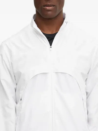 Ea7 Logo-print Zip-up Jacket In White