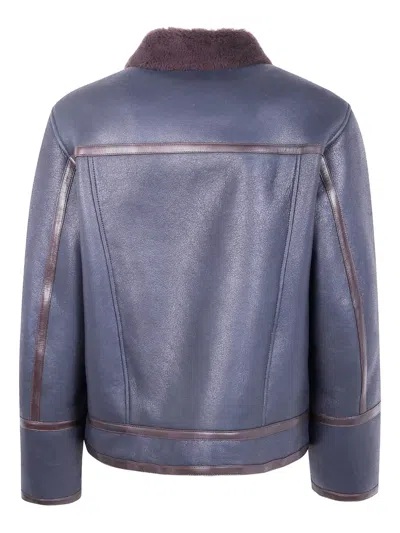 皮毛一体皮质正面拉链夹克