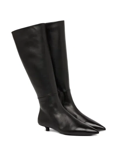 Marsèll Leather Pointed-toe Knee-high Boots In Black