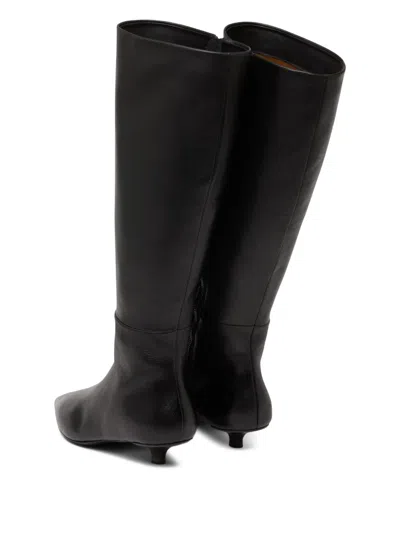 Marsèll Leather Pointed-toe Knee-high Boots In Black