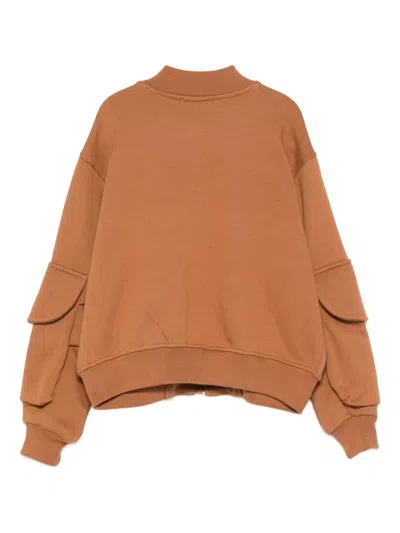 Msgm Patch-pocket Bomber Jacket In Brown