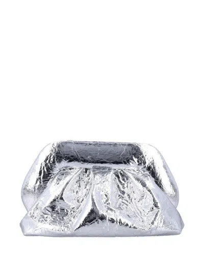 Themoirè Tia Clutch In Silver