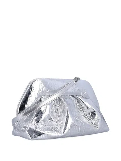 Themoirè Tia Clutch In Silver