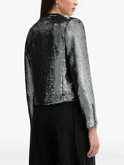 Iro Luzia Sequin-embellished Biker Jacket In Black