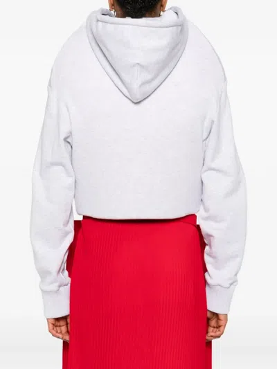 Duran Lantink Gray Sculptured Zip Up Hoodie In Gray