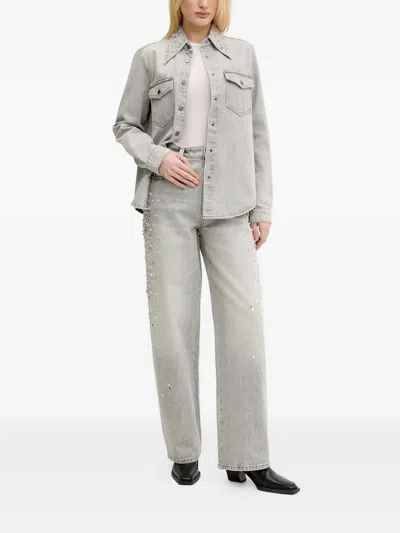 Miss Sixty Denim Shirt In Gray