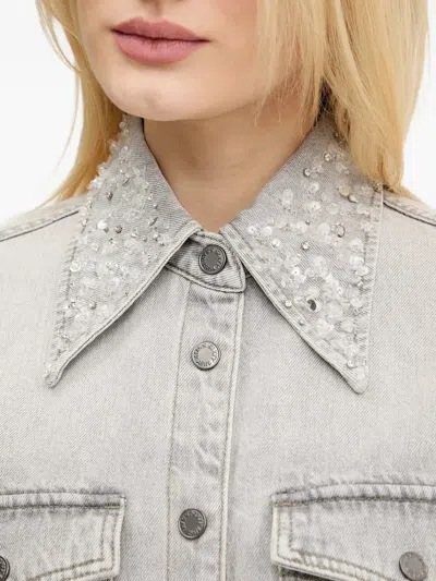 Miss Sixty Denim Shirt In Gray
