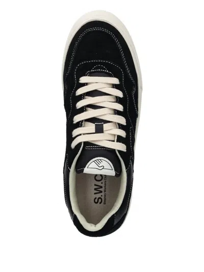 Stepney Workers Club Suede Leather Sneakers In Black