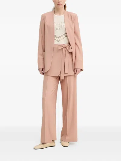 Aeron Wrap-front Split-hem Trousers In Pink