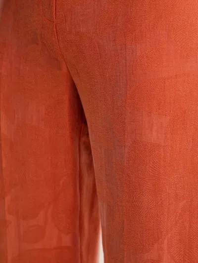 Hoss Intropia Petra Leaf-print Trousers In Orange
