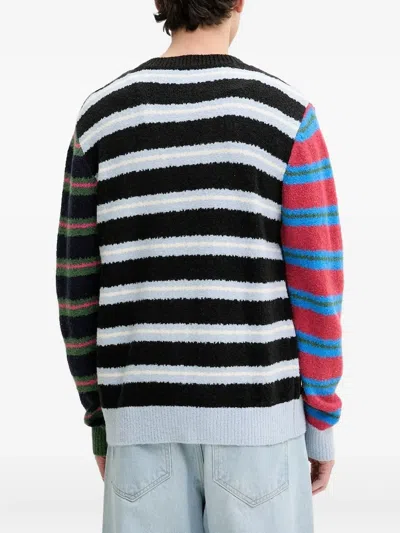 Desigual Striped Patchwork Cardigan In Multi