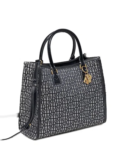 Pedro Del Hierro Monogram-patterned Top-handle Tote Bag In Black