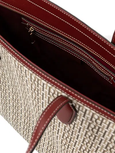 Pedro Del Hierro Monogram-pattern Leather-trimmed Tote Bag In Neutral