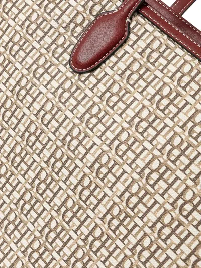 Pedro Del Hierro Monogram-pattern Leather-trimmed Tote Bag In Neutral