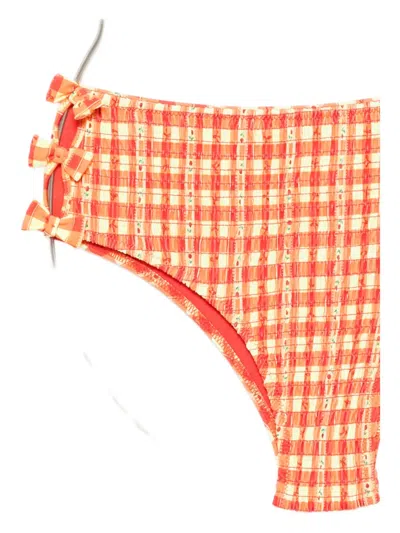 抽褶蝴蝶结缀饰比基尼三角裤