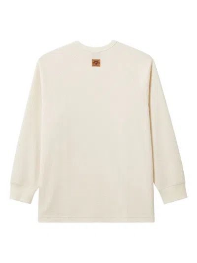 Fingercroxx Waffle-knit Logo-embroidered Sweatshirt In Neutral