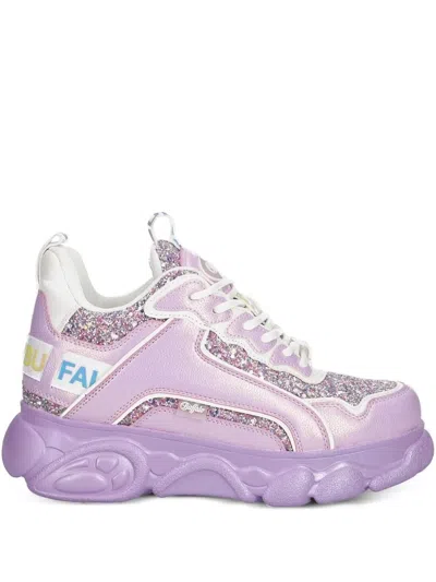 Buffalo Cld Chai Glitter Platform Sneakers In Purple
