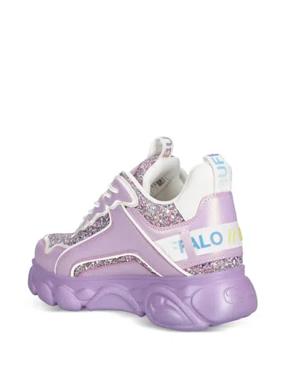 Buffalo Cld Chai Glitter Platform Sneakers In Purple