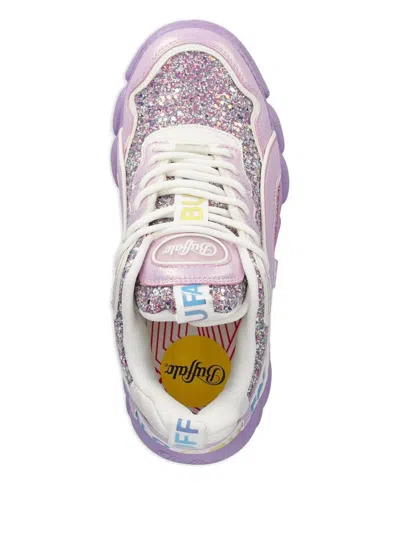 Buffalo Cld Chai Glitter Platform Sneakers In Purple