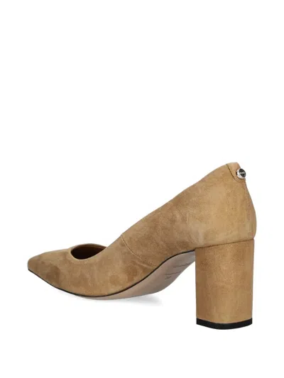 Hugo Boss Pointed-toe Block-heel Heeled Pumps In Neutral