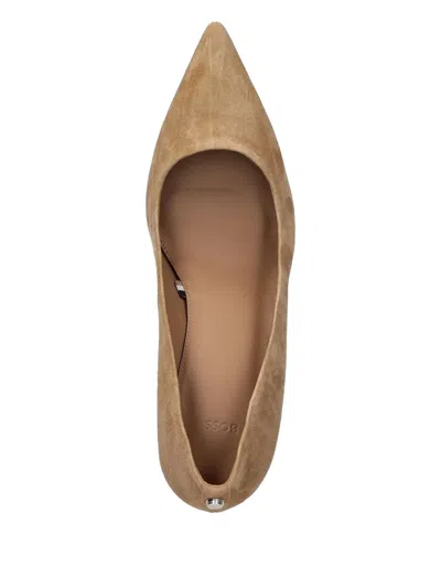 Hugo Boss Pointed-toe Block-heel Heeled Pumps In Neutral