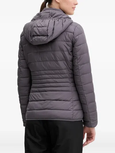 Ea7 Core Lady Recycled Technical Fabric Padded Hooded Jacket In Gray