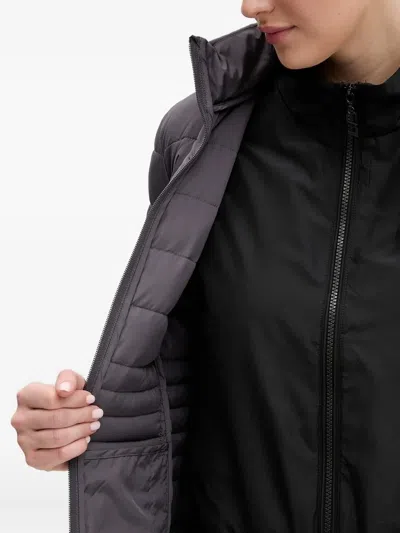 Ea7 Core Lady Recycled Technical Fabric Padded Hooded Jacket In Gray