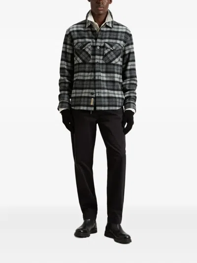 Woolrich Checked Pattern Shirt Jacket With Flap Pockets In Multi