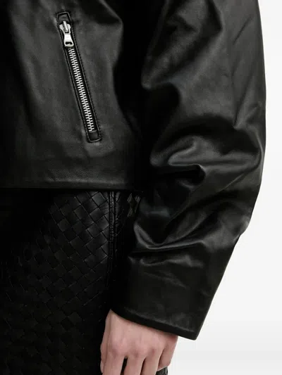 Won Hundred Belted Leather Jacket In Black