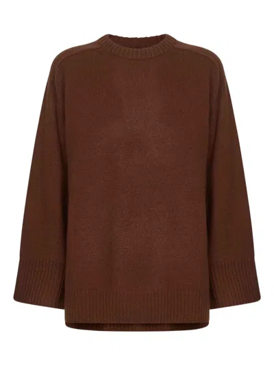 Loulou De Saison Wide-cuff Cashmere Sweater In Brown