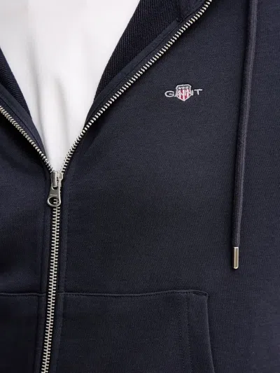 Gant Zip-up Hoodie In Blue