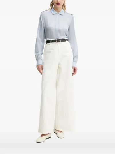 牛仔印花翻领衬衫