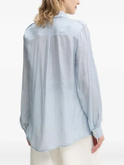 牛仔印花翻领衬衫