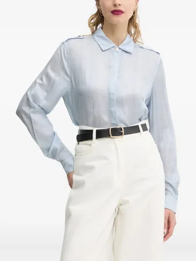 牛仔印花翻领衬衫