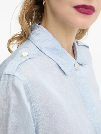 牛仔印花翻领衬衫